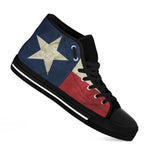 Texas Flag Print Black High Top Shoes