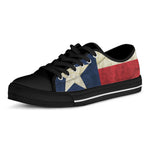 Texas Flag Print Black Low Top Shoes 