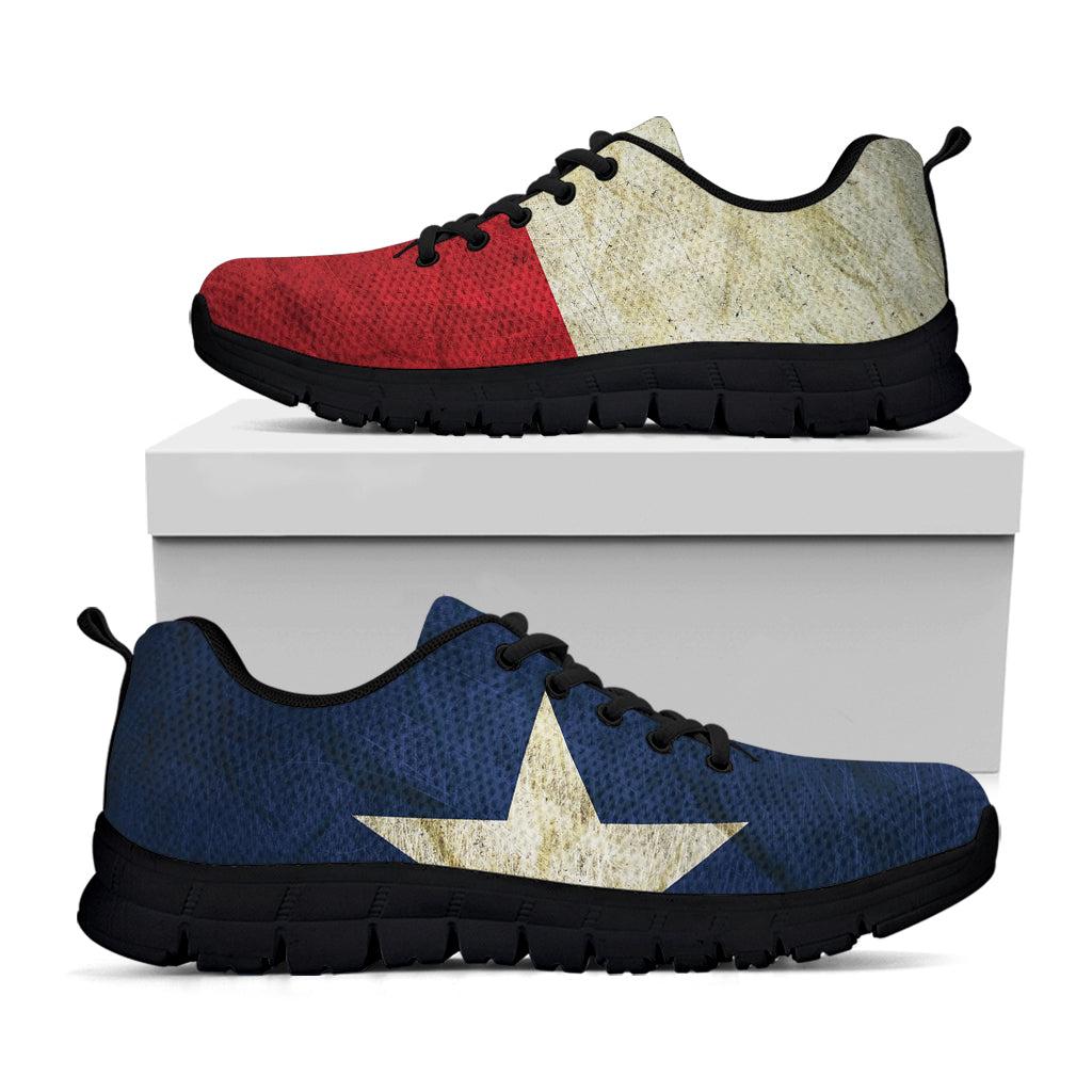Texas Flag Print Black Sneakers