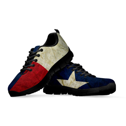 Texas Flag Print Black Sneakers