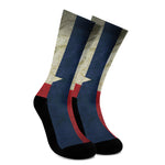 Texas Flag Print Crew Socks