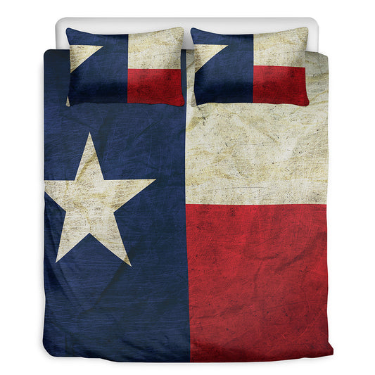 Texas Flag Print Duvet Cover Bedding Set