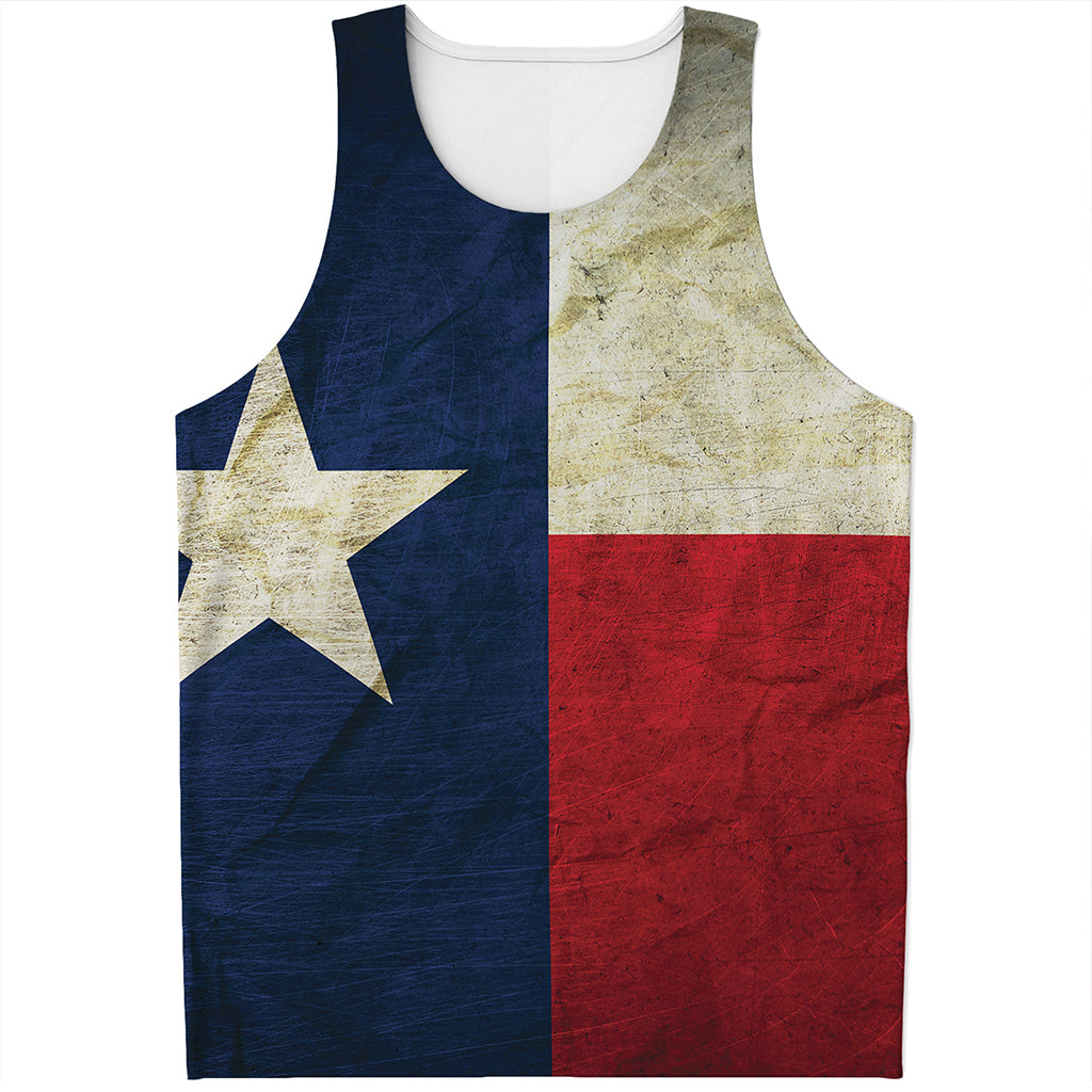 Texas Flag Print Men's Tank Top