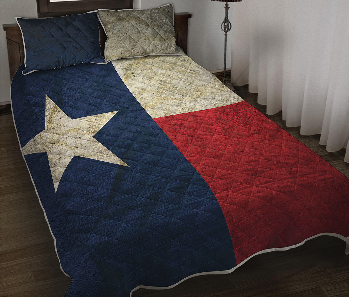 Texas Flag Print Quilt Bed Set