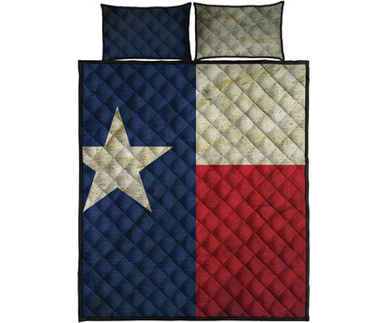 Texas Flag Print Quilt Bed Set