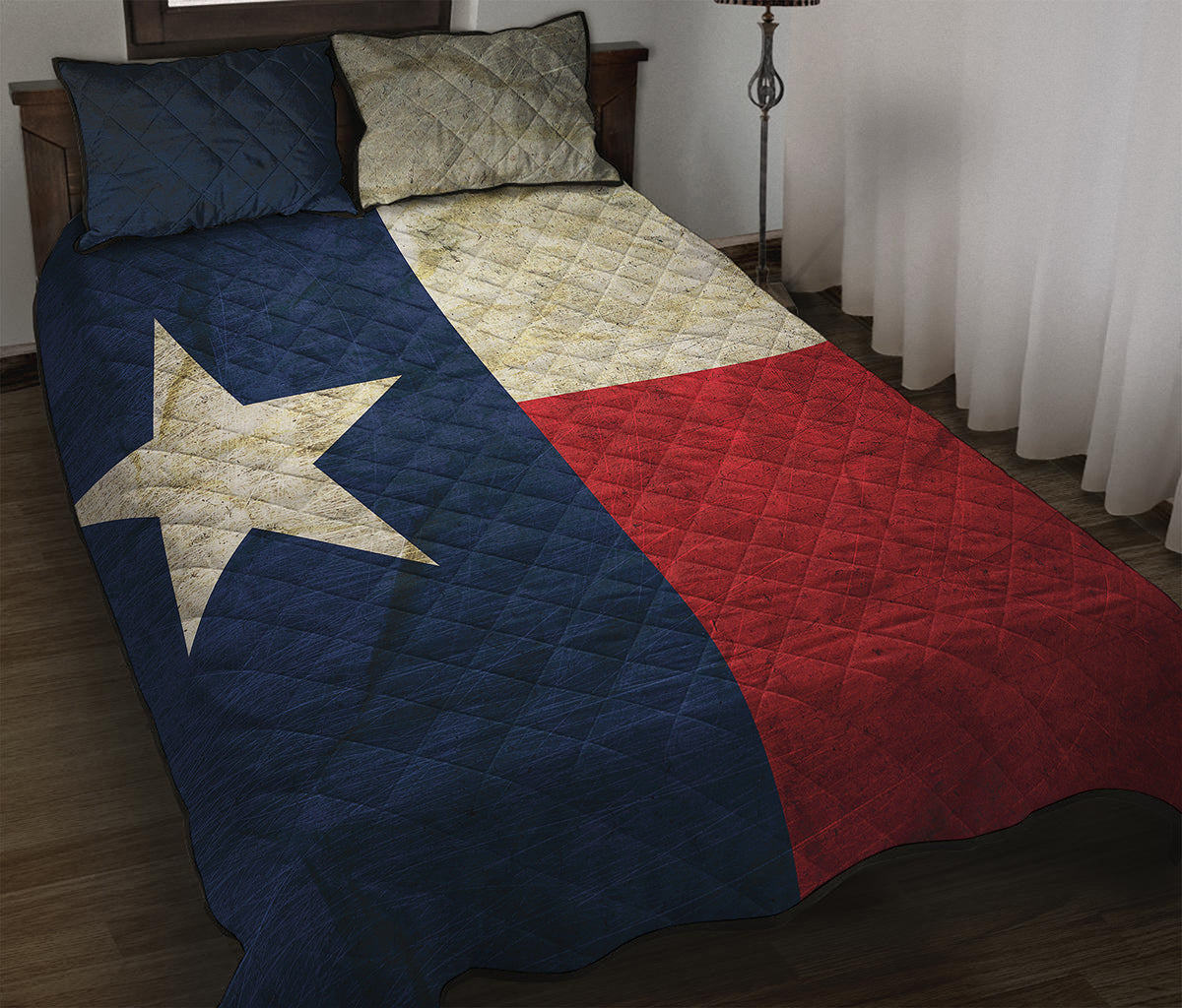 Texas Flag Print Quilt Bed Set