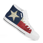 Texas Flag Print White High Top Shoes
