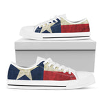 Texas Flag Print White Low Top Shoes