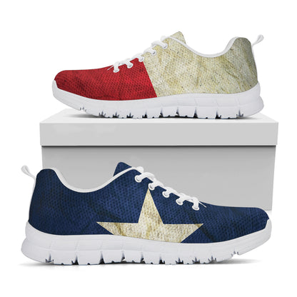 Texas Flag Print White Sneakers
