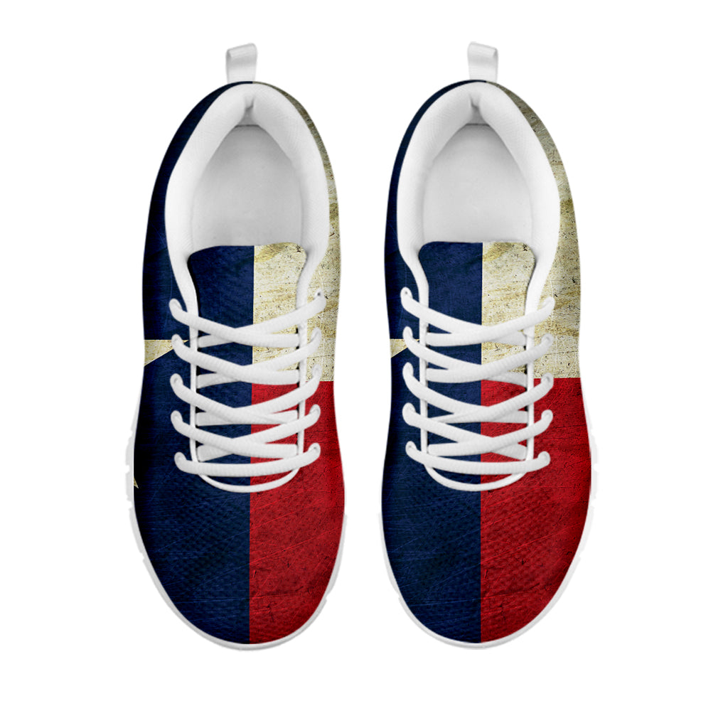 Texas Flag Print White Sneakers
