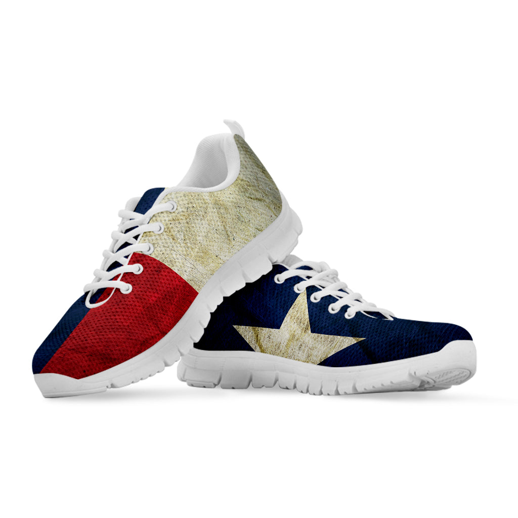 Texas Flag Print White Sneakers