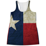 Texas Flag Print Women's Racerback Tank Top