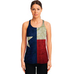 Texas Flag Print Women's Racerback Tank Top