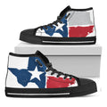 Texas State Flag Print Black High Top Sneakers