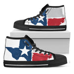 Texas State Flag Print Black High Top Shoes