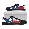 Texas State Flag Print Black Low Top Sneakers