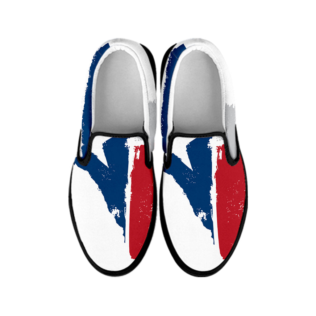 Texas State Flag Print Black Slip On Shoes