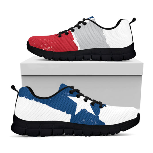 Texas State Flag Print Black Sneakers