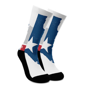 Texas State Flag Print Crew Socks