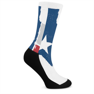 Texas State Flag Print Crew Socks