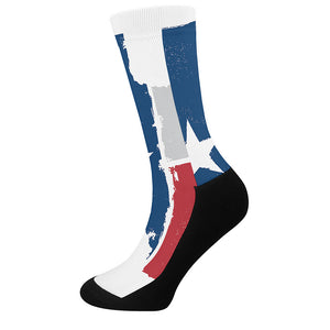 Texas State Flag Print Crew Socks