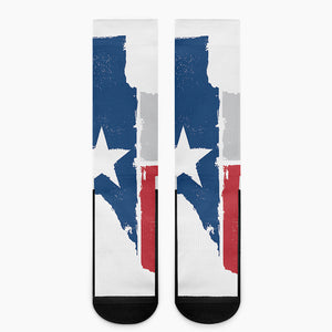 Texas State Flag Print Crew Socks