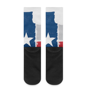 Texas State Flag Print Crew Socks