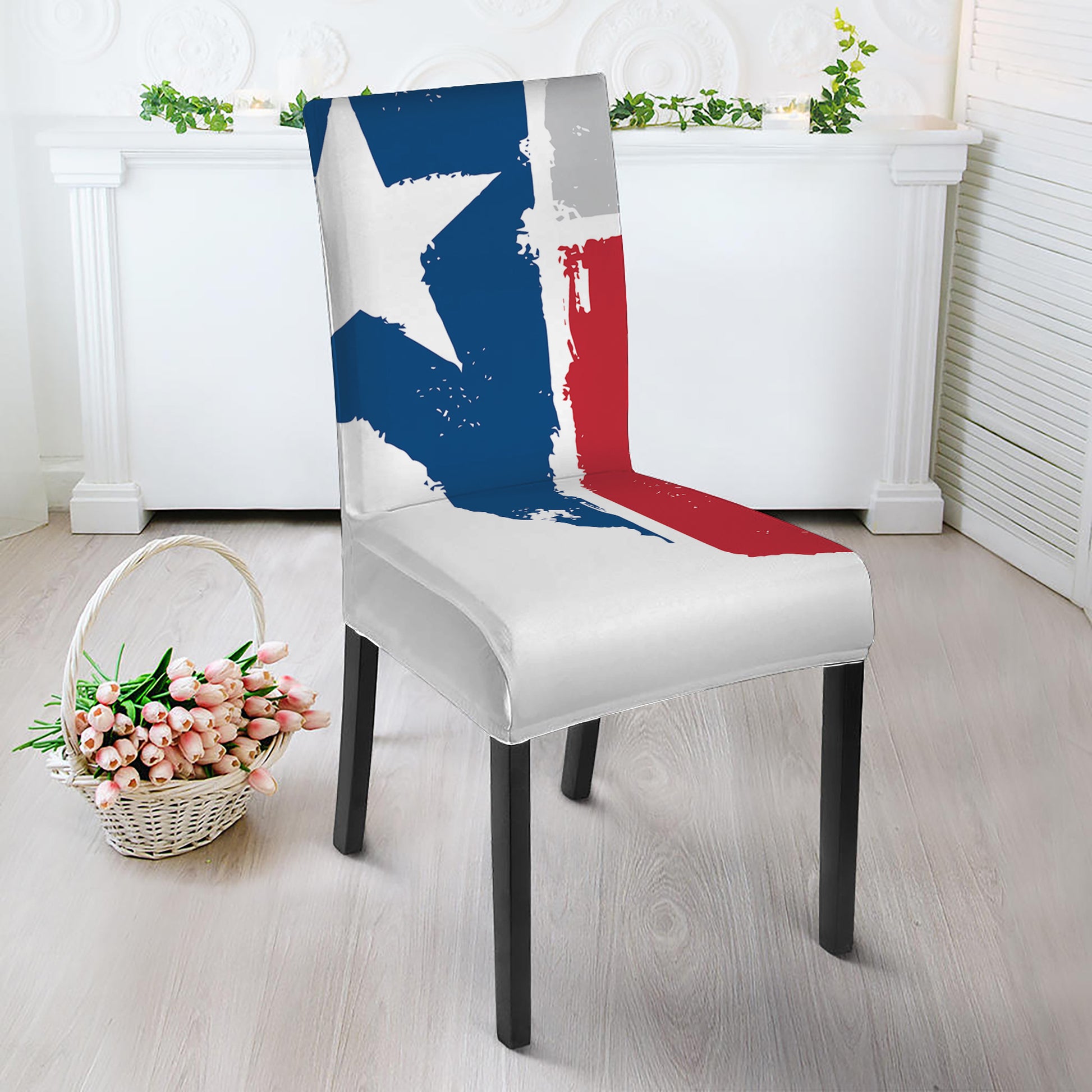 Texas State Flag Print Dining Chair Slipcover