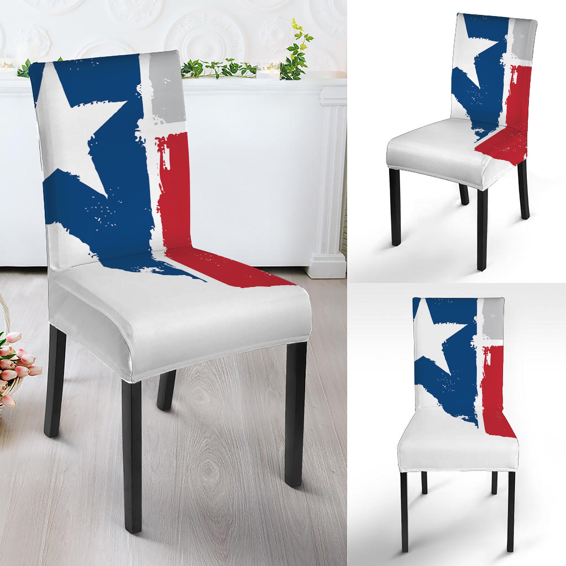 Texas State Flag Print Dining Chair Slipcover