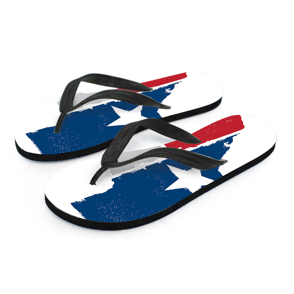 Texas State Flag Print Flip Flops