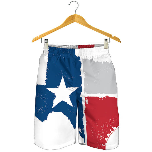 Texas State Flag Print Men's Shorts