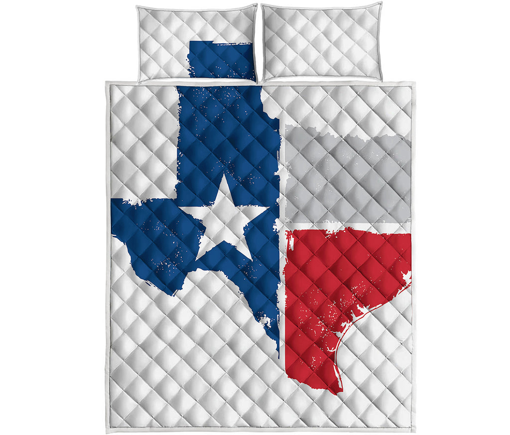 Texas State Flag Print Quilt Bed Set