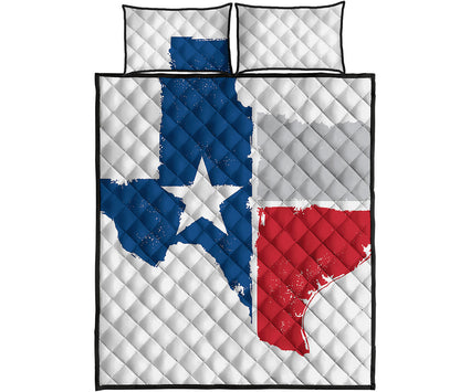 Texas State Flag Print Quilt Bed Set