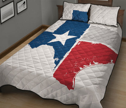 Texas State Flag Print Quilt Bed Set