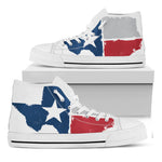 Texas State Flag Print White High Top Shoes