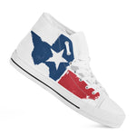 Texas State Flag Print White High Top Shoes
