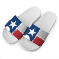 Texas State Flag Print White Slide Sandals