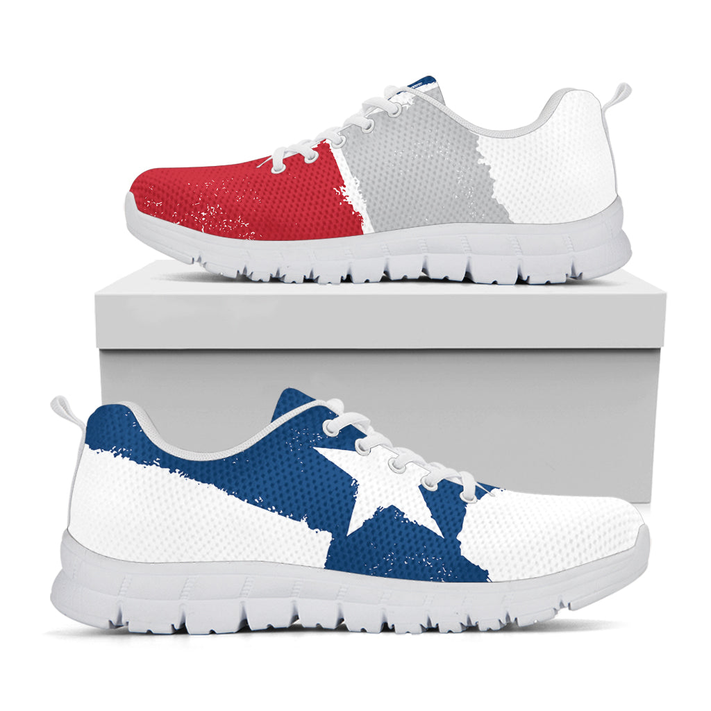 Texas State Flag Print White Sneakers
