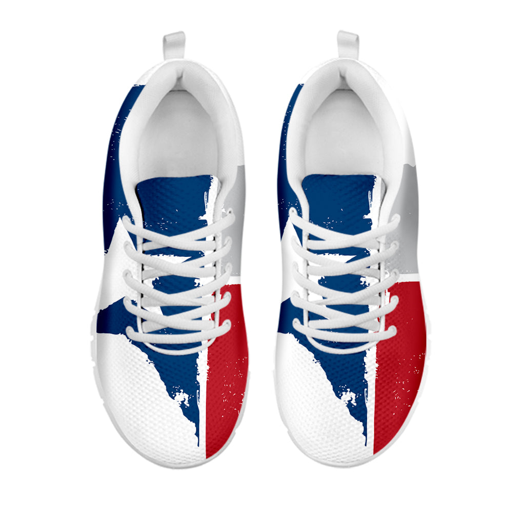 Texas State Flag Print White Sneakers