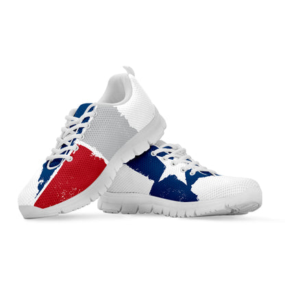 Texas State Flag Print White Sneakers