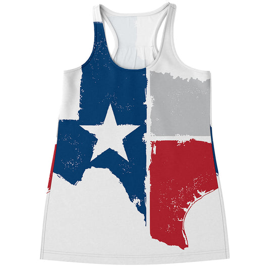 Texas State Flag Print Women's Racerback Tank Top