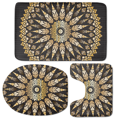 Thai Mandala Print 3 Piece Bath Mat Set