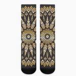 Thai Mandala Print Crew Socks