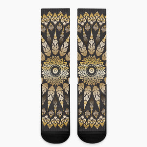 Thai Mandala Print Crew Socks