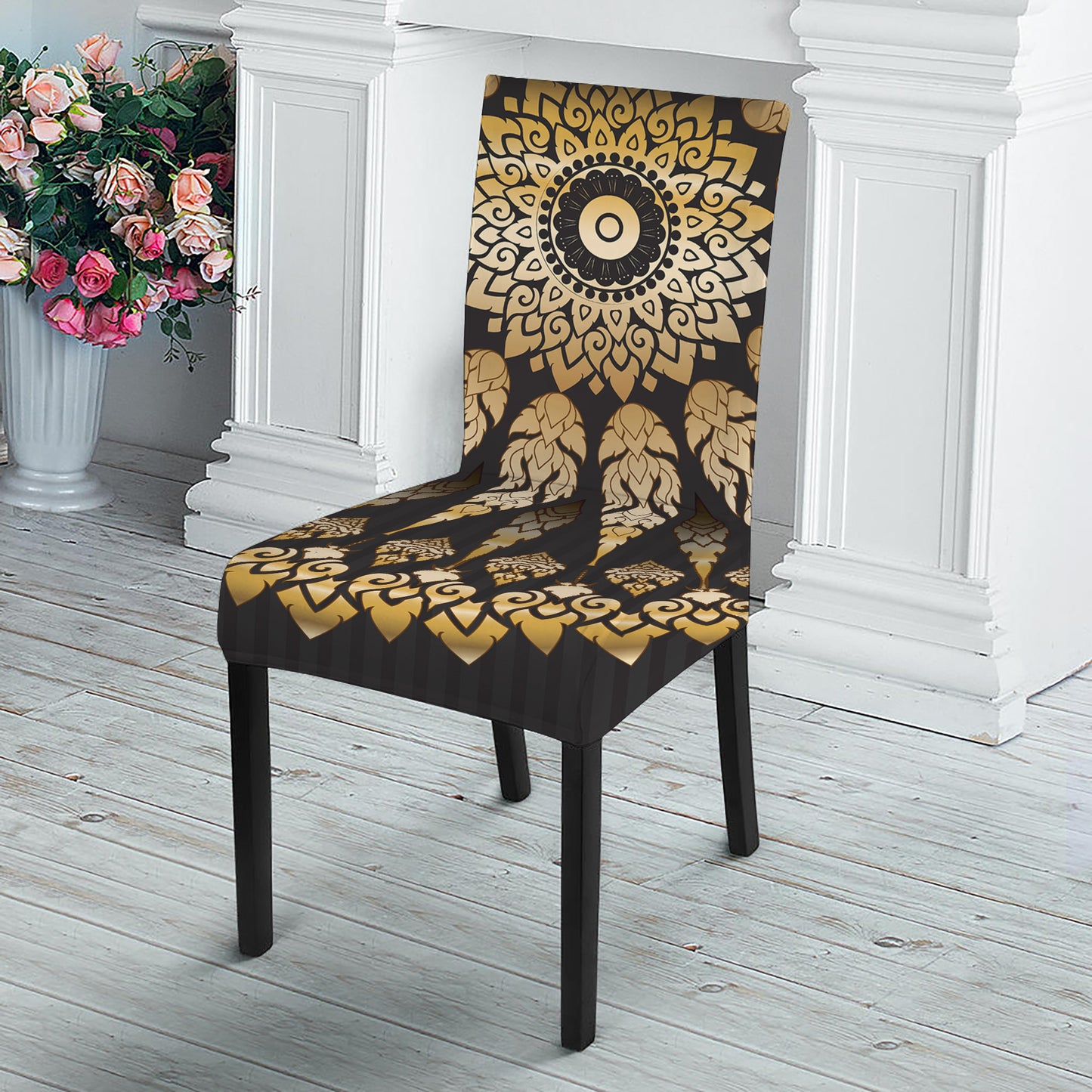 Thai Mandala Print Dining Chair Slipcover