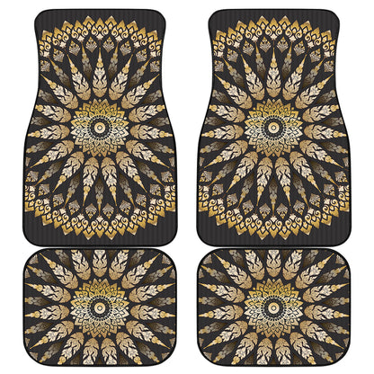 Thai Mandala Print Front and Back Car Floor Mats