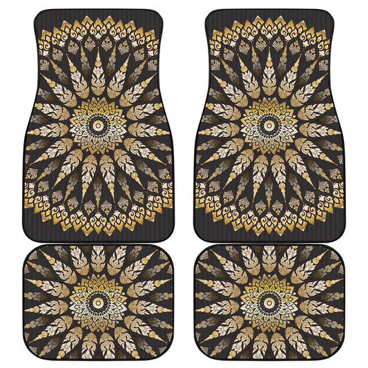 Thai Mandala Print Front and Back Car Floor Mats