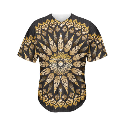 Thai Mandala Print Men's Baseball Jersey