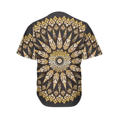 Thai Mandala Print Men's Baseball Jersey