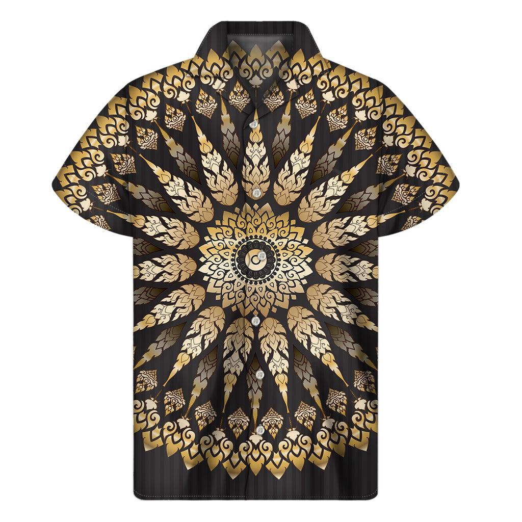 Thai Mandala Print Men's Short Sleeve Shirt
